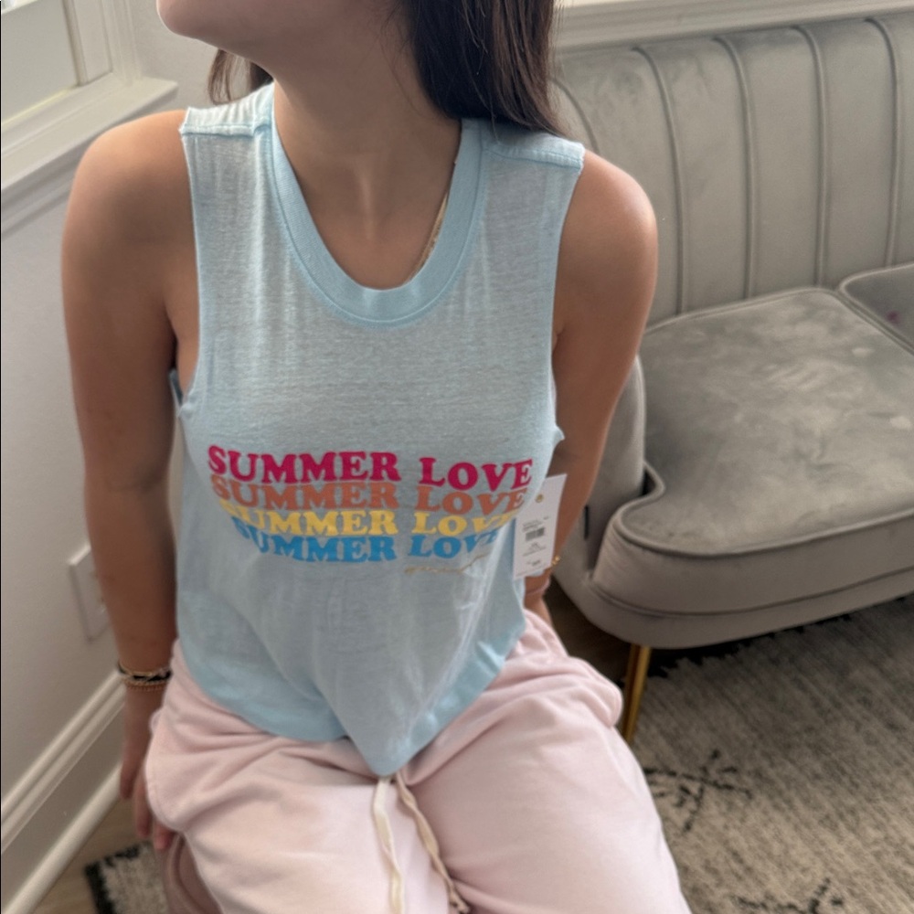 Spiritual Gangster Light Blue 'Summer Love' Tank Top
